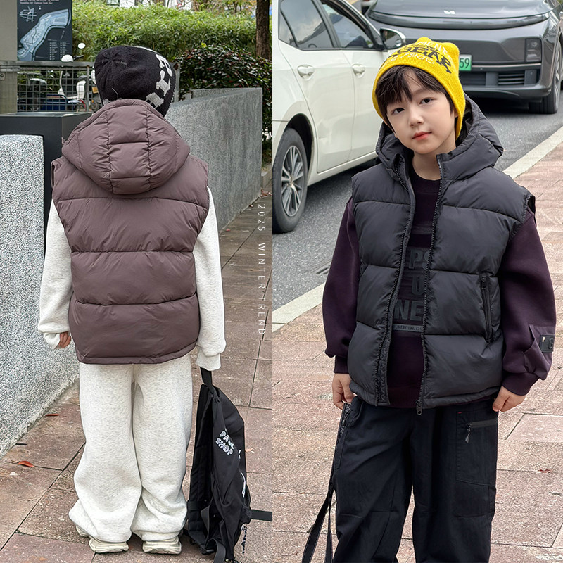 依依妈男童纯色连帽加厚手塞棉马甲儿童冬装宝宝休闲纯色棉服外套,童装/婴儿装/亲子装,马甲,淘宝优惠券,粉丝福利购,淘宝优惠卷