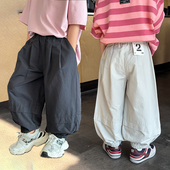 宝宝贴标直筒运动休闲裤 薄款 潮 儿童夏装 依依妈男童束脚宽松防蚊裤