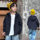 依依妈男童纯色拼接连帽冲锋衣儿童秋装 宝宝宽松休闲户外防风外套