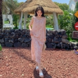 圆领印花立领夏季长裙高腰连衣裙甜美清冷新中式碎花显瘦气质复古，女装连衣裙，2C311