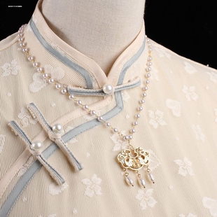 汉服璎珞项链古风平安锁佩饰项圈古装款