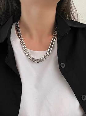 嘻哈装饰钛钢项链女高级感不掉色锁骨链小众设计网红卫衣链子配饰