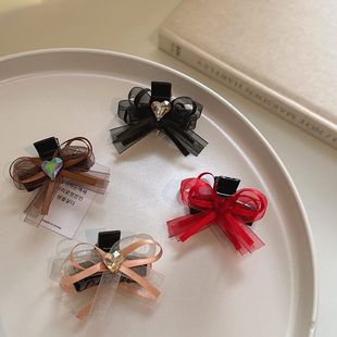 甜美公主头蝴蝶结小抓夹韩系高颜值发夹前额刘海侧边夹头饰鲨鱼夹