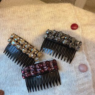 韩国发饰精致时尚水钻刘海发梳前额碎发刘海梳后脑勺碎发整理插梳