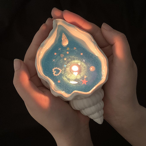 海螺贝壳香薰蜡烛高级感