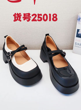 龙帝欧正品女鞋2024春季新款时尚单鞋玛丽珍女鞋经典百搭25018
