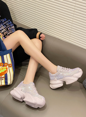 龙帝欧正品女鞋2024春季新款时尚休闲鞋老爹鞋运动舒适37216