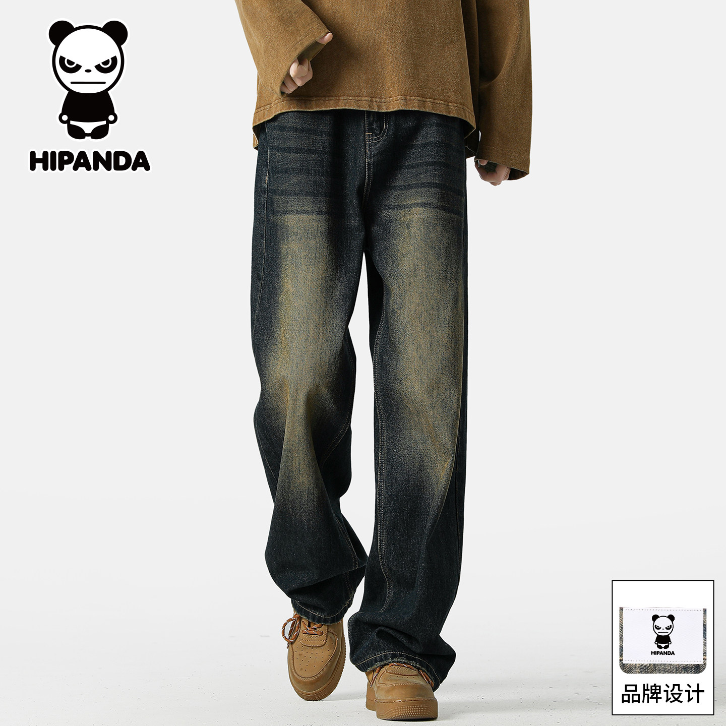 HiPanda你好熊猫春季休闲牛仔裤男士2026春款宽松直筒长裤子男GH,男装,牛仔裤,淘宝优惠券,粉丝福利购,淘宝优惠卷