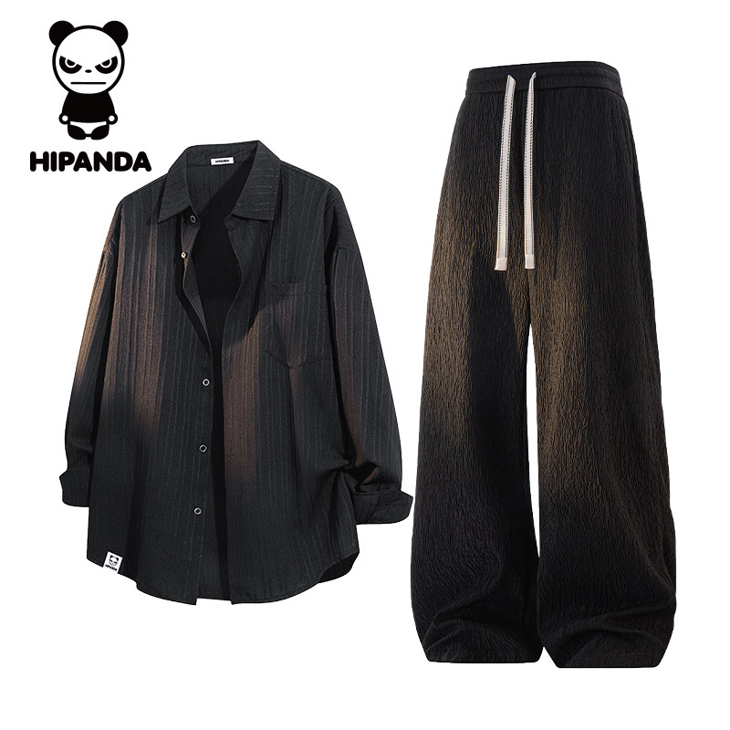 HiPanda你好熊猫秋季美式休闲男士新款长裤衬衫外套男运动套装GH,男装,休闲运动套装,淘宝优惠券,粉丝福利购,淘宝优惠卷