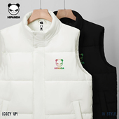 新款 Hipanda你好熊猫潮牌日常保暖内搭无袖 马甲男女2025冬季 坎肩C