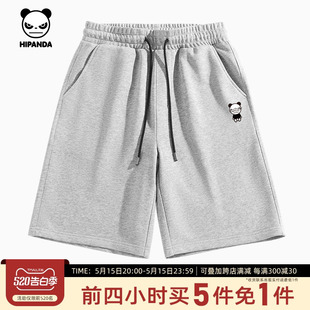 新款 Hipanda你好熊猫潮牌高级基础款 男2024夏季 运动裤 纯棉短裤