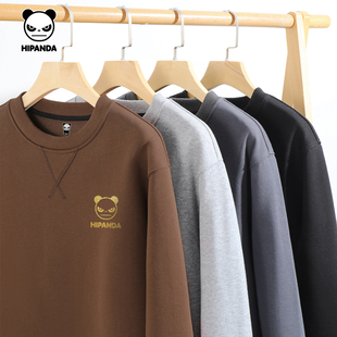 套头卫衣 情侣新款 Hipanda你好熊猫潮百搭日常圆领针织衫 2025秋季