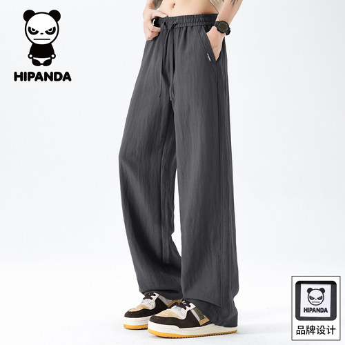 HiPanda夏季天丝亚麻休闲裤男士