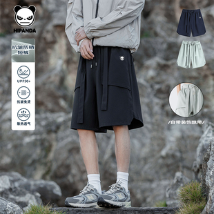 潮短裤 新款 2025夏季 Hipanda你好熊猫轻薄透气防晒宽松男生五分裤
