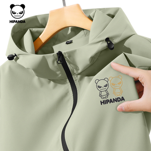 Hipanda你好熊猫户外冲锋夹克男士防风防泼水外套2026春新款衣服C