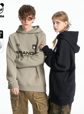 Hipanda你好熊猫重磅加绒魔毛情侣装卫衣2025年新款秋冬男女连帽