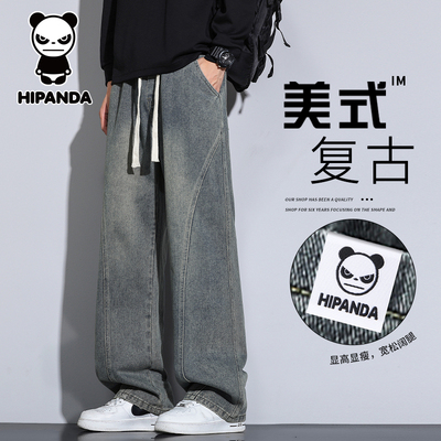 HiPanda秋冬季美式复古牛仔裤男