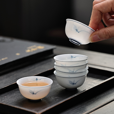 高白瓷茶杯家用超薄胎小杯