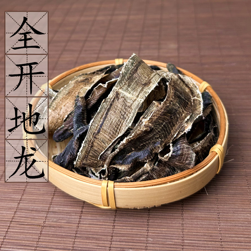 精选广地龙开肚500克 野生地龙全开肚大蚯蚓片 广蚯蚓皮整条 包邮