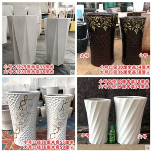 广东陶瓷盆大号落地高筒陶瓷花盆发财树蕙兰花盆客厅陶瓷花盆