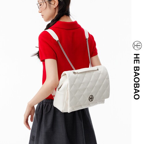HEBAOBAO双肩包原创小香风菱格链条单肩女包百搭休闲背包大容量