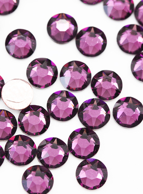 施华洛水晶2000/2028/2038/2078HF平底圆形烫钻204紫色DIY服饰品