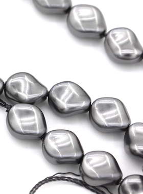 施华洛水晶奥地利珍珠5826-617深灰色全孔波浪形DIY手串饰品项链