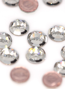 施华洛水晶华子2078/I浅水晶幻彩银圆形烫钻DIY婚纱礼服美甲饰品