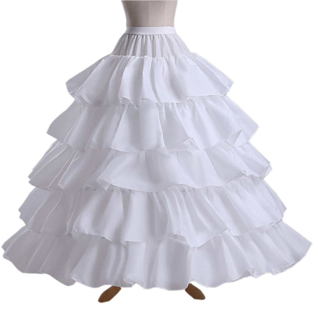 婚礼婚纱裙撑四钢五荷叶边鱼骨裙撑白色红色薄款礼服 Petticoat