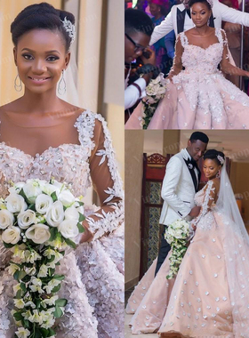 白色主婚纱2020新款新娘轻礼服长袖森 Wedding Gown Bridal Dress