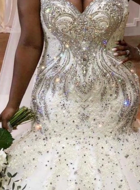 Bride African Mermaid Bridal Gowns vestidos de novia Wedding