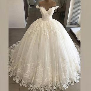 婚纱新款 Bridal 新娘豪华奢侈拖尾礼服 Gown Dress Wedding 长袖