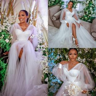 新娘拖尾气 Dresses Wedding Bridal Custom Gown 主婚纱2020新款