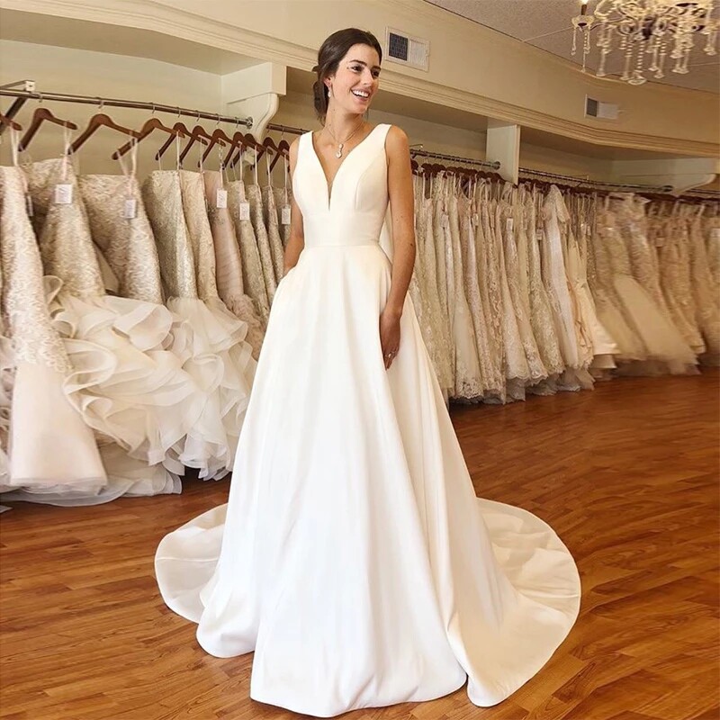 A-line Wedding Dress Custom Made Bridal Bride Gown 婚纱礼服