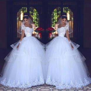 显瘦公主大码梦幻齐地赫本新娘礼服 Bridal Gown Wedding Dress