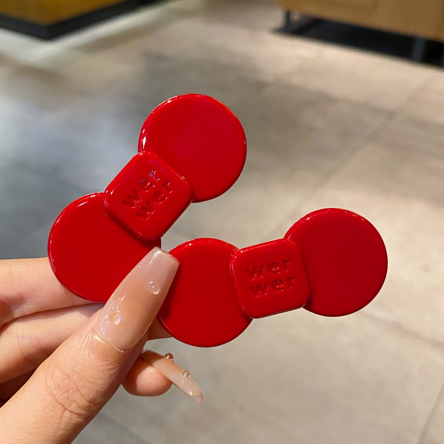 红色蝴蝶结鸭嘴发夹刘海边夹可爱少女甜美优雅时髦复古发饰头饰