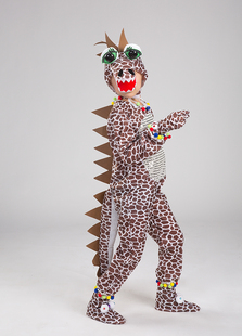 新款儿童恐龙表演服装幼儿霸王龙小甲龙剑龙迅猛龙母龙演出服