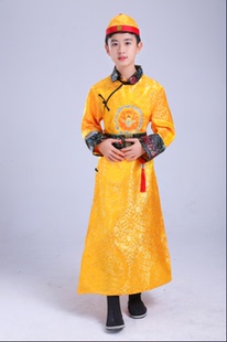 新款儿童古装表演男童清朝小皇帝太子阿哥贝勒皇子满族公子演出服