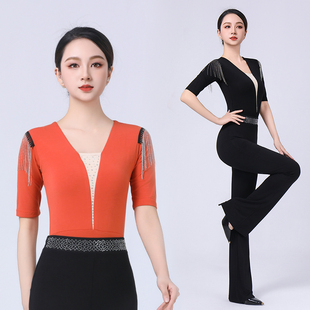 2025夏新款 莫代尔上衣导师礼仪培训舞蹈衣服 高端形体服女艺考套装