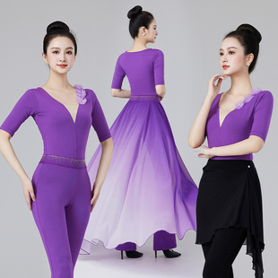 形体服女2025新款夏季高端舞蹈训练服练功服上衣模特走秀导师服装