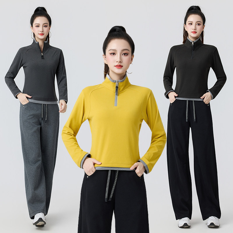 2025新款广场舞服装套装女加绒加厚秋冬拉链立领上衣显瘦运动衣服,运动/瑜伽/健身/球迷用品,广场舞套装,淘宝优惠券,粉丝福利购,淘宝优惠卷