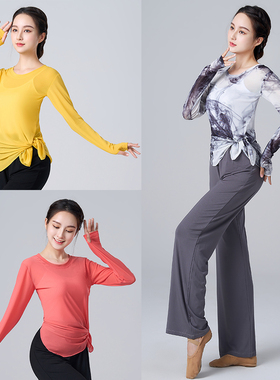 古典舞蹈服装身韵纱衣网纱夏长袖练功服现代舞民族艺考上衣中国舞