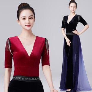 形体训练服装女2025年新款V领仪态礼仪高级感专业导师形体课走秀