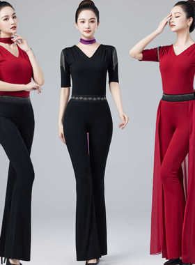 形体礼仪训练服女2025夏新款莫代尔高端模特走秀导师培训舞蹈衣服