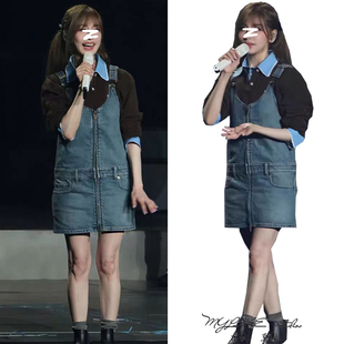 明星同款韩版牛仔背带连衣裙女轻奢高级感气质百搭显瘦短裙子潮