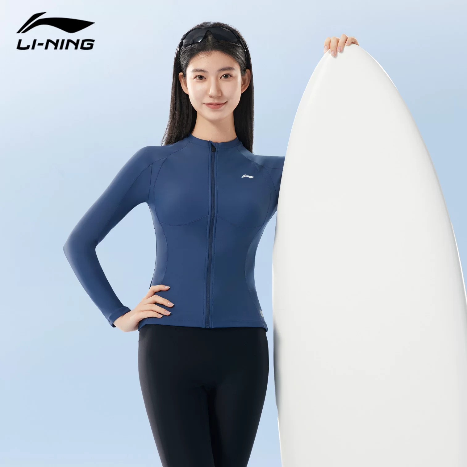 李宁浮潜水母服游泳衣女长袖防晒