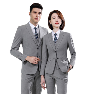 春夏高端职业套装薄款西装男女售楼部4S店工作服经理面试正装西服