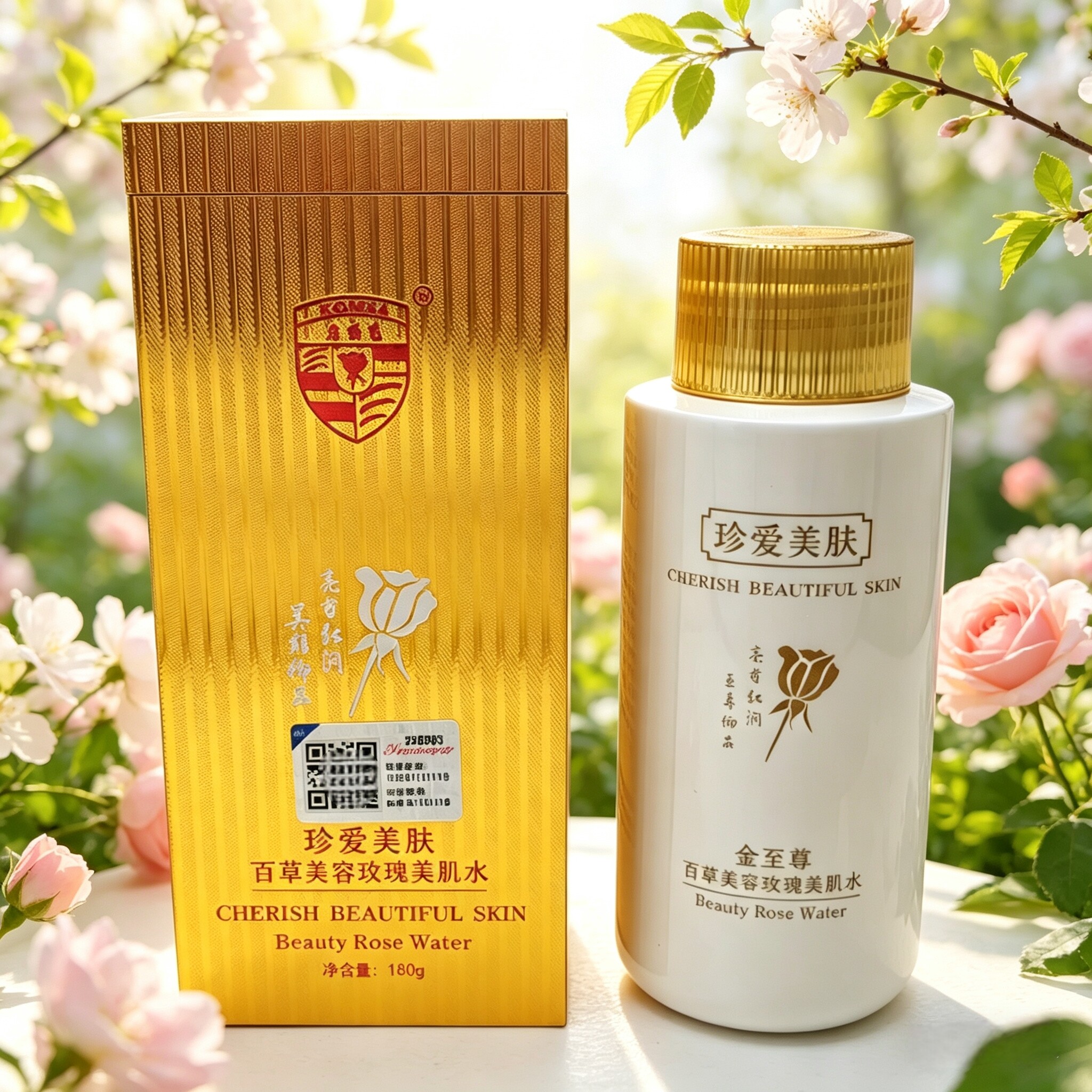 K405真品康丽秀珍爱美肤美容玫瑰美肌水爽肤水补水保湿收孔160ml