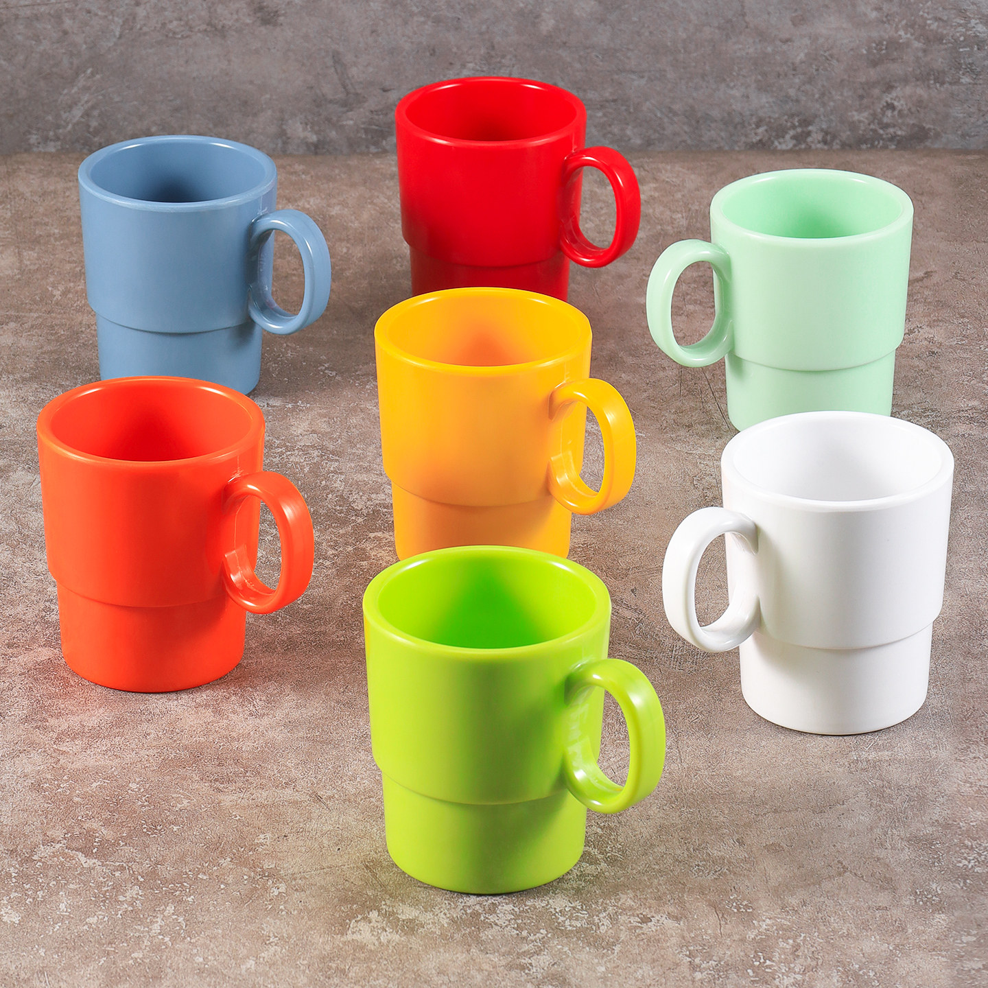 密胺杯子带手柄彩色塑料杯饭店餐厅火锅商用仿瓷酒杯茶水杯饮料杯