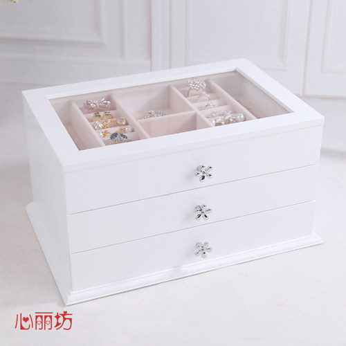 简约首饰盒丽娇媚绒面防氧化